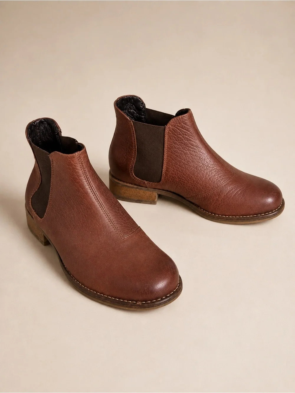 Josef Seibel Brown Pebbled Leather Chelsea Ankle Boots Comfort Booties EU 39